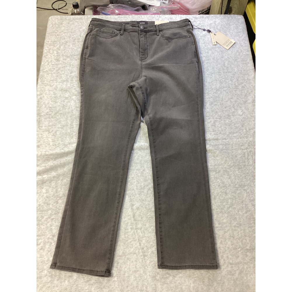 NYDJ Sheri Slim Grey High Rise Lift‎ Tuck Technology Jeans Size 16 NWT